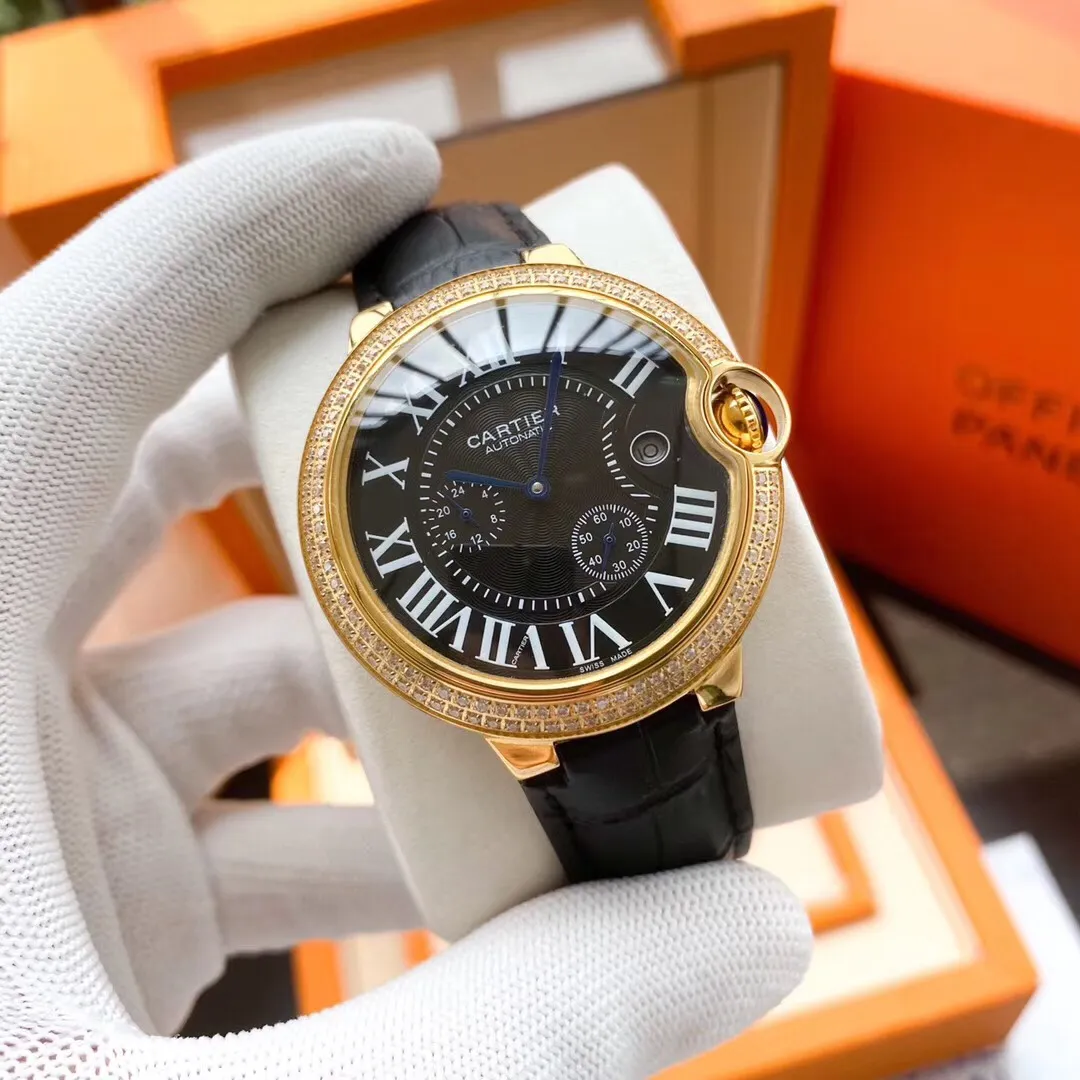 【Foreign trade import】💰1320! Cartier-Cartier ‼ ️Multi-functional blue balloon series🌹🌹🌹Exquisite men's watch, exquisite craftsmanship, originality, noble atmosphere and gentleman style. Adopting fully automatic mechanical movement, top-grade 316 stainless steel case, imported calfskin strap, mineral super mirror, size 44*13🔥Top quality products are constantly produced🔥