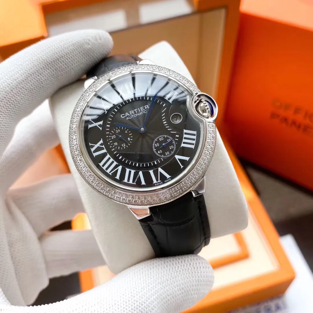 【Foreign trade import】💰1320! Cartier-Cartier ‼ ️Multi-functional blue balloon series🌹🌹🌹Exquisite men's watch, exquisite craftsmanship, originality, noble atmosphere and gentleman style. Adopting fully automatic mechanical movement, top-grade 316 stainless steel case, imported calfskin strap, mineral super mirror, size 44*13🔥Top quality products are constantly produced🔥