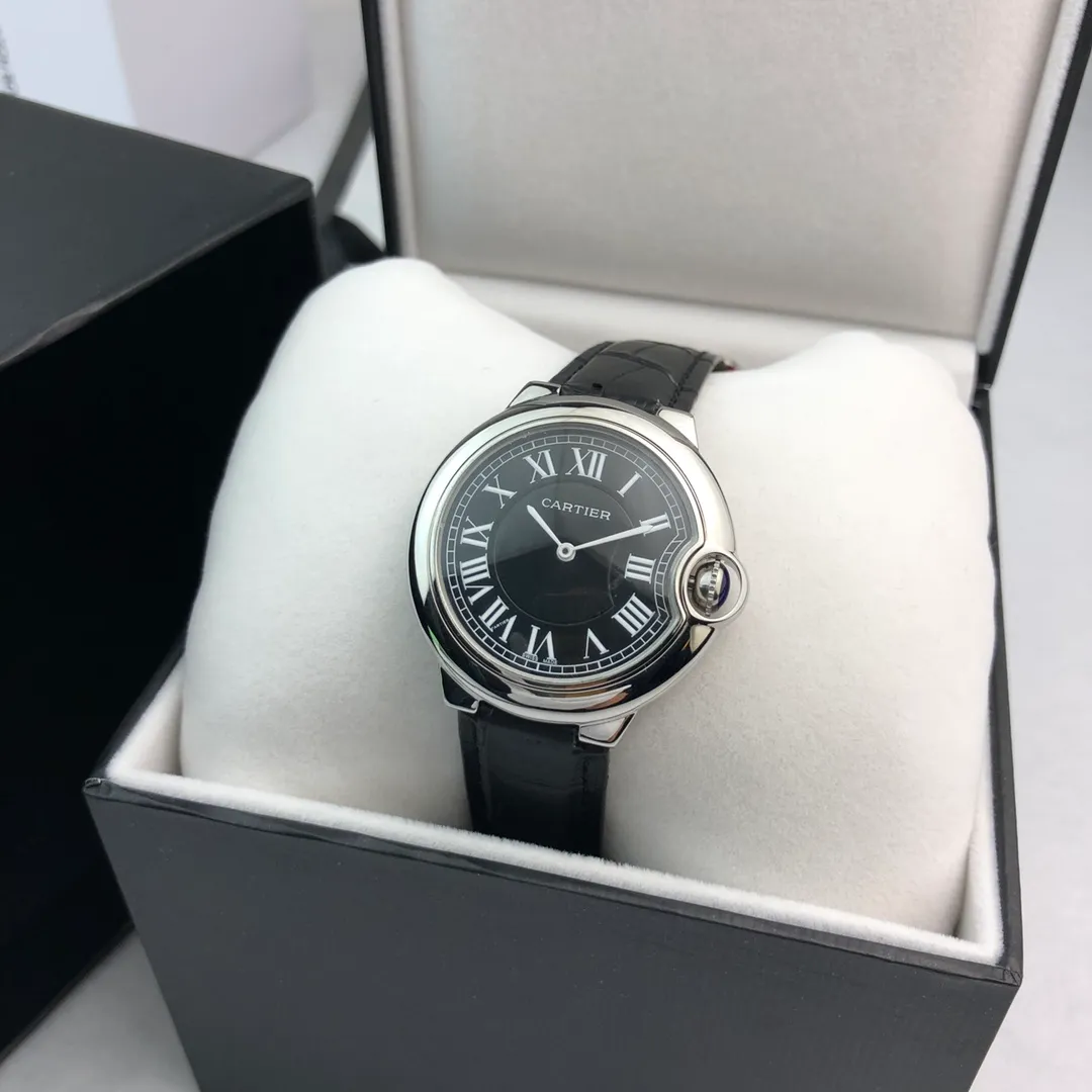 【Foreign trade import】💰840! Cartier - [CARTIER Blue Balloon Series Goddess Watch, very popular among goddesses, 316L fine steel case hand-set with diamonds, clean brushed metal dial, showing simple temperament, imported quartz movement, the latest and most pink color, super white hand, great appearance and temperament! Original folding clasp, size: 36mm...