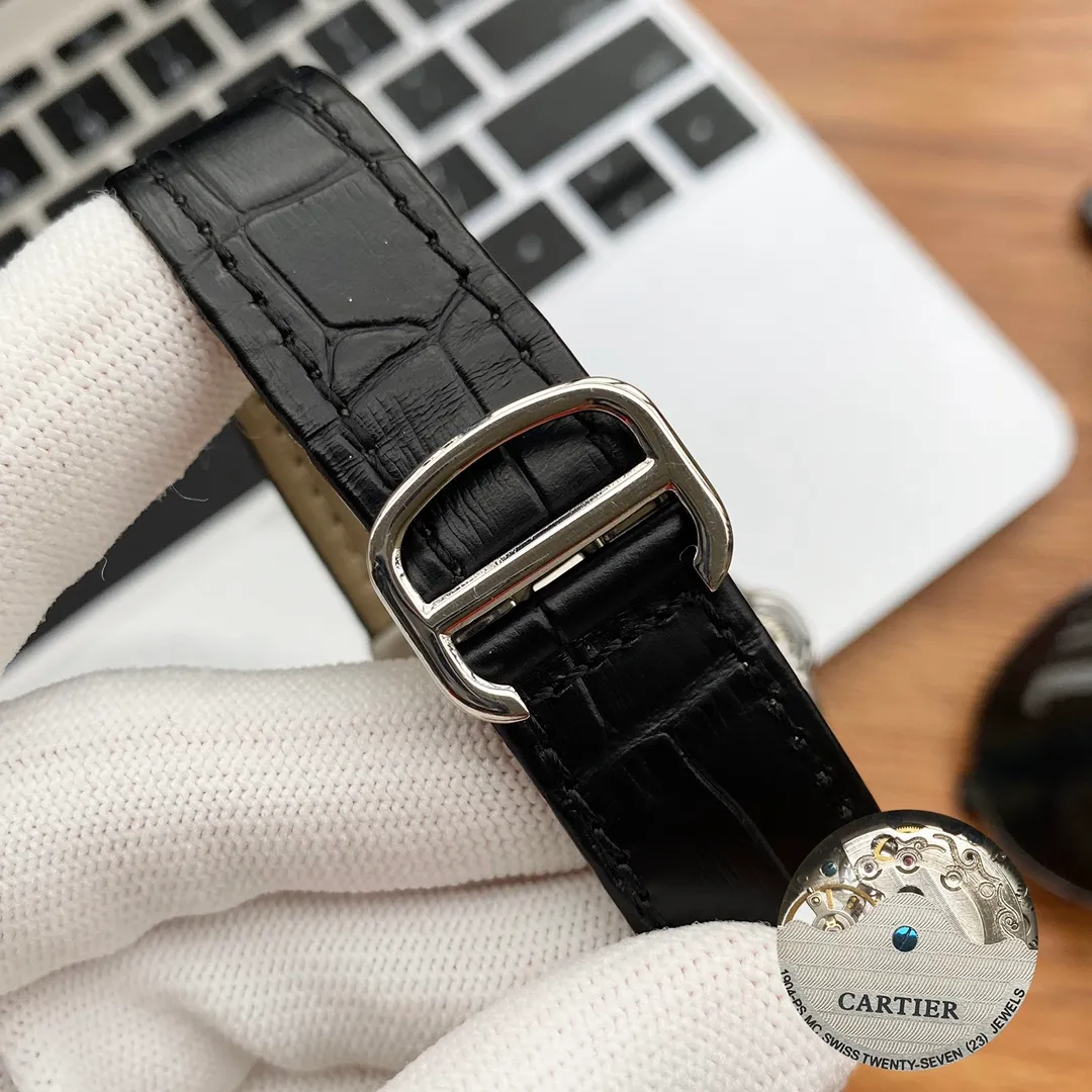【Foreign trade import】💰1220! Cartier-CARTIER Type: Men's watch Case: 316 stainless steel (excellent workmanship) Strap: Imported calfskin/316 stainless steel (two options available) Movement: Advanced customized fully automatic mechanical movement (stable travel time) Material: Advanced reinforced coating mirror Size: diameter 44mm, thickness 13mm