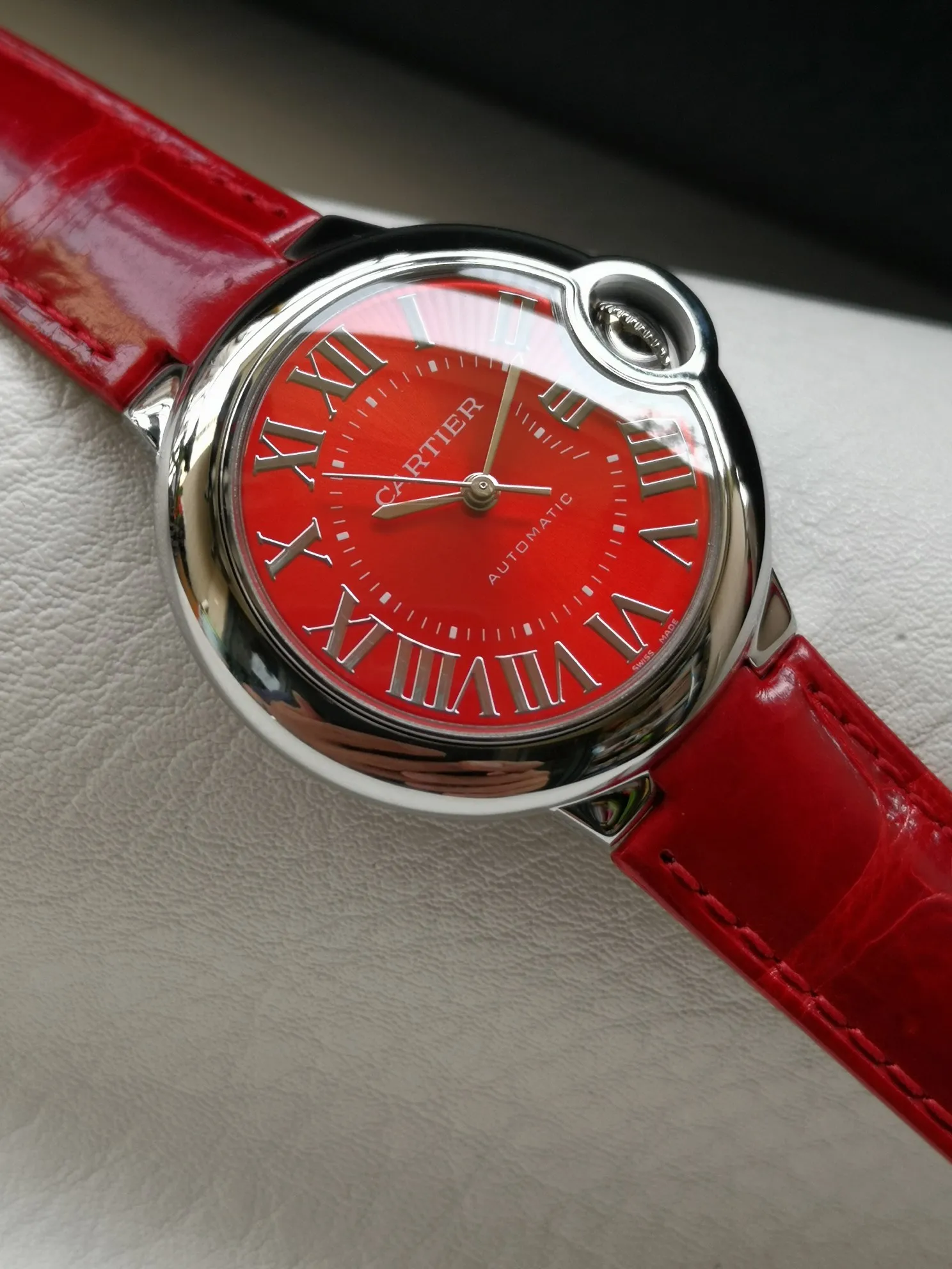 【Taiwan Factory】💰2160! 【Top replica】💰3500! Cartier Blue Balloon watch (guilloché dial, sword-shaped blue steel hands, automatic, 33mm)