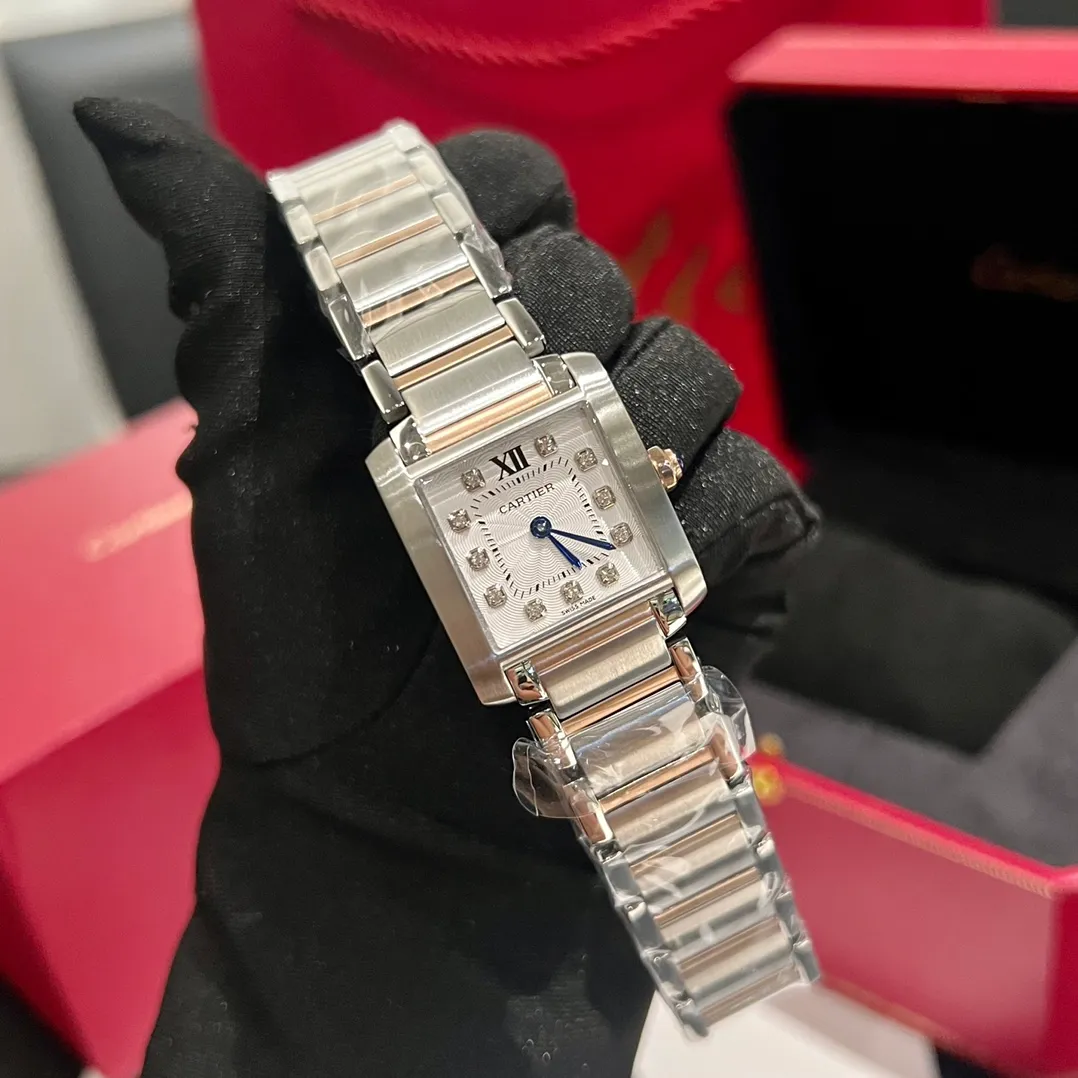 [High-end replica] 💰1160 each! Cartier French Tank Series TankFrancaise, Swiss quartz movement, 316L stainless steel case bracelet, sapphire mirror, sapphire bead crown, medium size: width 27mm, length 32mm, small size: width 21.2mm, length 25.7mm