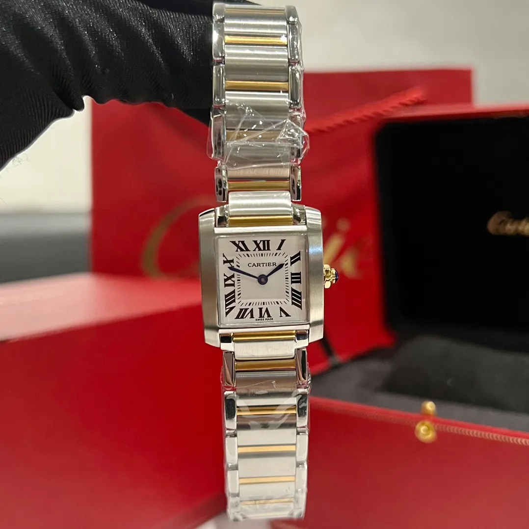 [High-end replica] 💰1160 each! Cartier French Tank Series TankFrancaise, Swiss quartz movement, 316L stainless steel case bracelet, sapphire mirror, sapphire bead crown, medium size: width 27mm, length 32mm, small size: width 21.2mm, length 25.7mm