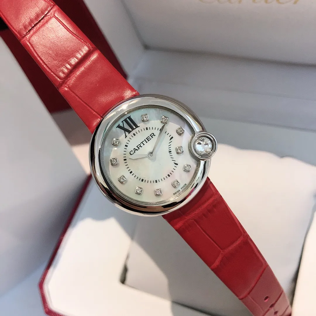 【Foreign trade import】💰1120! Cartier’s latest diamond studded surface series is even more noble! Size 30mm! Counter genuine synchronized version - 2019 new and most beautiful confession balloon, imported movement, fish-eye crystal glass dial, brilliant-cut rhombus diamond inlaid at 4 o'clock, 316L stainless steel case "MX real shot"