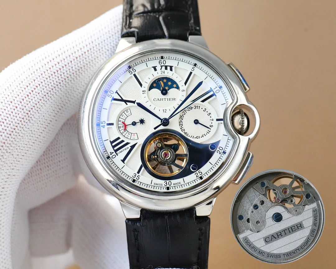 【High-end replica】💰1840! Cartier-Cartier ‼ ️🌹🌹🌹Exquisite men's watch, new multi-functional design, noble atmosphere, gentleman style, excellent quality, hot selling all over the city. Adopting fully automatic mechanical movement, top-grade 316 stainless steel case, imported calfskin strap, mineral super mirror, diameter 46mm🔥Top quality products are constantly produced🔥