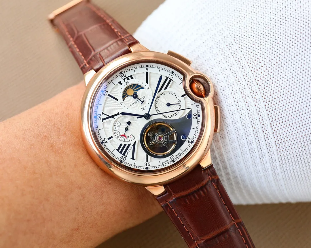 【High-end replica】💰1840! Cartier-Cartier ‼ ️🌹🌹🌹Exquisite men's watch, new multi-functional design, noble atmosphere, gentleman style, excellent quality, hot selling all over the city. Adopting fully automatic mechanical movement, top-grade 316 stainless steel case, imported calfskin strap, mineral super mirror, diameter 46mm🔥Top quality products are constantly produced🔥