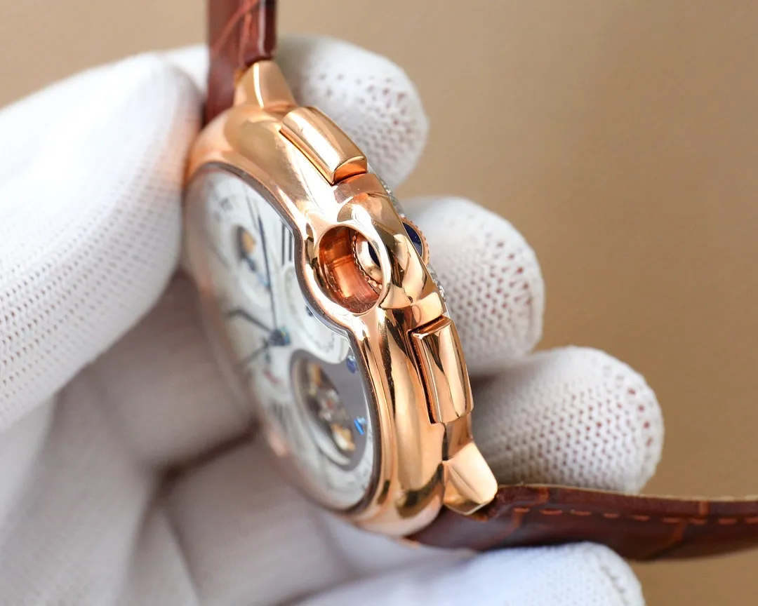 【High-end replica】💰1840! Cartier-Cartier ‼ ️🌹🌹🌹Exquisite men's watch, new multi-functional design, noble atmosphere, gentleman style, excellent quality, hot selling all over the city. Adopting fully automatic mechanical movement, top-grade 316 stainless steel case, imported calfskin strap, mineral super mirror, diameter 46mm🔥Top quality products are constantly produced🔥