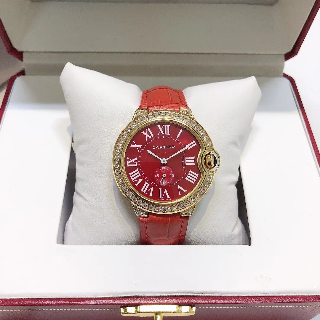 【Foreign trade import】💰960! Cartier - [CARTIER] Blue Balloon color-toned popular two-and-a-half-hand series goddess watch, 316L stainless steel case, deep sea mother-of-pearl literal diamond nail scale, imported quartz movement, the latest and most pink color, super white hands, great appearance and temperament! Size: 36mm "MX real shot"