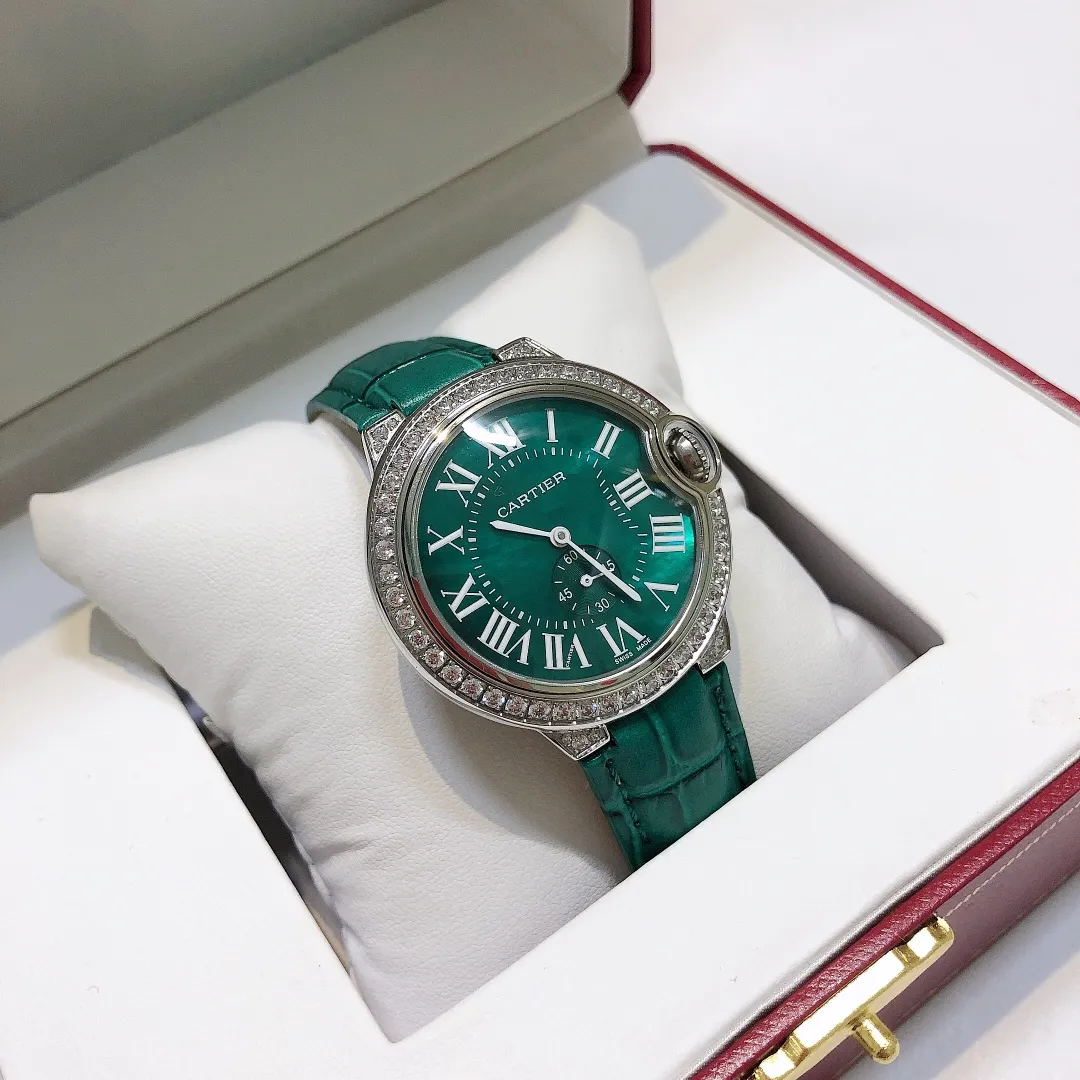 【Foreign trade import】💰960! Cartier - [CARTIER] Blue Balloon color-toned popular two-and-a-half-hand series goddess watch, 316L stainless steel case, deep sea mother-of-pearl literal diamond nail scale, imported quartz movement, the latest and most pink color, super white hands, great appearance and temperament! Size: 36mm "MX real shot"