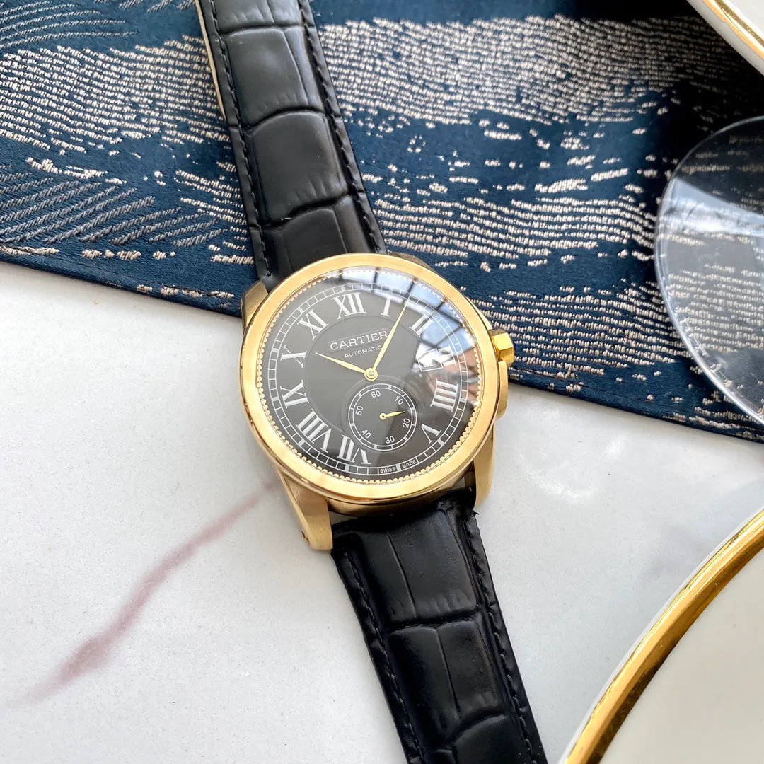 【Foreign trade import】💰1640! Cartier WSCA0003 series, front and rear sapphire mirrors allow you to read more clearly, imported calfskin, watch diameter 38 mm, folding buckle, deep waterproof, automatic movement, which can fully satisfy watch friends' preference for large dials, making it worth owning such a watch whether you like casual or business style!