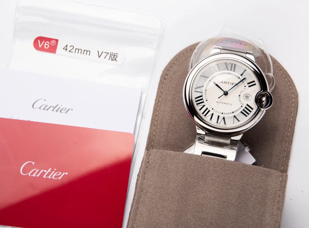 【High-end replica】💰1080! Customized all-in-one machine 💰1920! Cartier Blue Balloon series, 42mm, equipped with imported 9015 all-in-one machine, sapphire mirror, highly waterproof, burnt steel blue pointer color, head curvature shape (Extreme replica requirements create high quality, playing with more than concepts!)