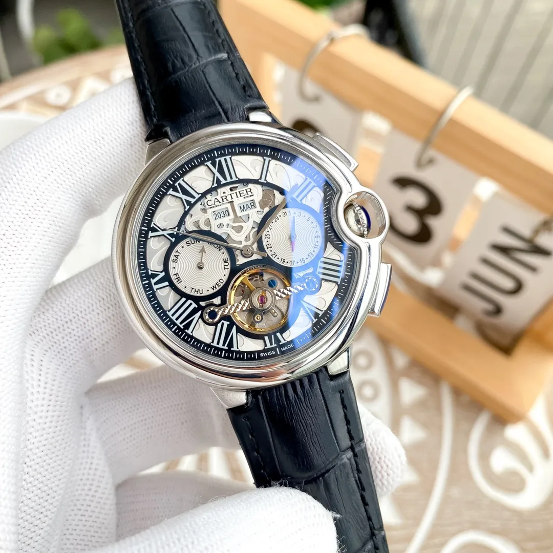 【Foreign trade import】💰1560! Cartier-Cartier ‼ ️Exquisite men's watches, noble and elegant, multi-functional design, gentlemanly style, excellent quality, hot selling all over the city. Using fully automatic mechanical movement, top-grade 316 stainless steel case, imported calfskin strap, mineral super mirror, size 46*13🔥Top quality products are constantly produced🔥