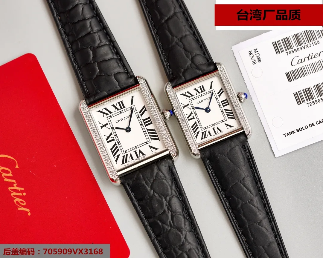 【High-end replica】💰1720! Cartier ⌚️CARTIER Tank Series Men's Mechanical Watch 💯 Brand new Citizen 8215 automatic mechanical movement, accurate travel time, 🅾️reworked 💯 316L stainless steel case with imitation machine workmanship, case size 31*41 💯 Anti-scratch sapphire glass mirror 💯 Crocodile pattern cowhide or frosted cowhide strap optional, with original folding buckle! Welcome to reprint!