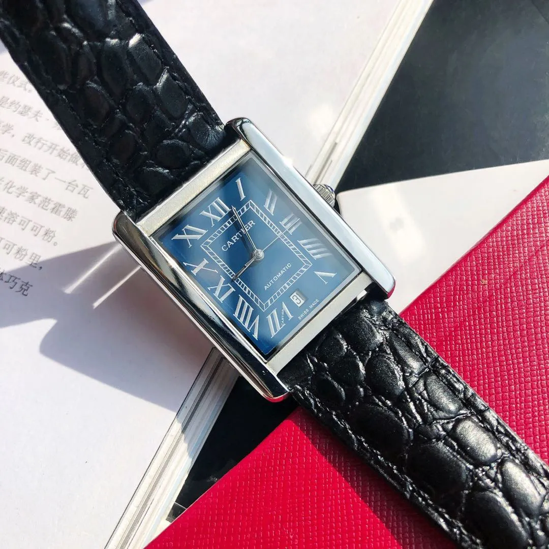 【Foreign trade import】💰1640! Cartier ⌚️CARTIER Tank Series Men's Mechanical Watch 💯New Citizen 8215 automatic mechanical movement with accurate travel time, 🅾️reworked 💯316 stainless steel case with imitation machine workmanship Case size 31/41/11mm 💯Scratch-resistant sapphire glass mirror 💯Crocodile pattern cowhide or frosted cowhide strap optional with original folding buckle ⚠️Please look for exclusive quality