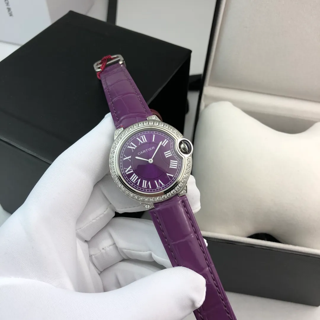 【Foreign trade import】💰840! Cartier - [CARTIER Blue Balloon Series Goddess Watch, very popular among goddesses, 316L fine steel case hand-set with diamonds, clean brushed metal dial, showing simple temperament, imported quartz movement, the latest and most pink color, super white hand, great appearance and temperament! Original folding clasp, size: 36mm...