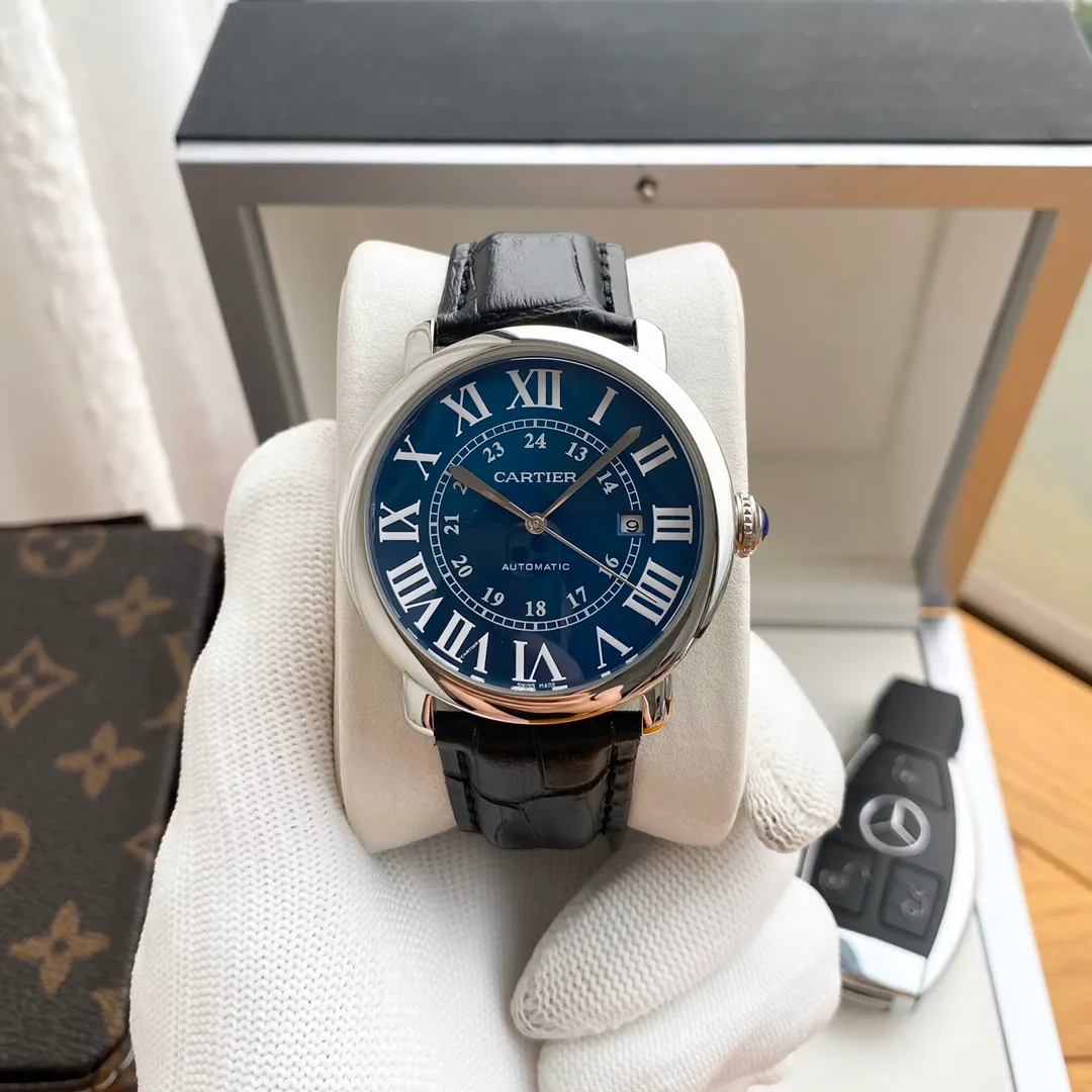 【Foreign trade import】💰1240! Cartier - Cartler🎉 Men's watch, fully automatic mechanical movement, 316 stainless steel case, mineral glass mirror, imported calfskin strap, diameter 40mm, thickness 12mm ⚠️BST real shot picture The men's spirit represented by this watch: integrity, perseverance, fearlessness and loyalty to oneself, whether it is a formal occasion or daily outing, worn on the wrist, it shows the chic and gentlemanly style.