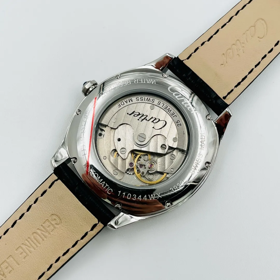 【Foreign trade import】💰1360! CARTIER - Cartier DRIVE DE CARTIER series WSNM0004 model, imported 2-pin half-date mechanical movement, 316L stainless steel case, mineral reinforced mirror, genuine cowhide strap with original folding buckle, case size: diameter 41 mm, thickness 10.2 mm, Z.W's outstanding production shows men's style