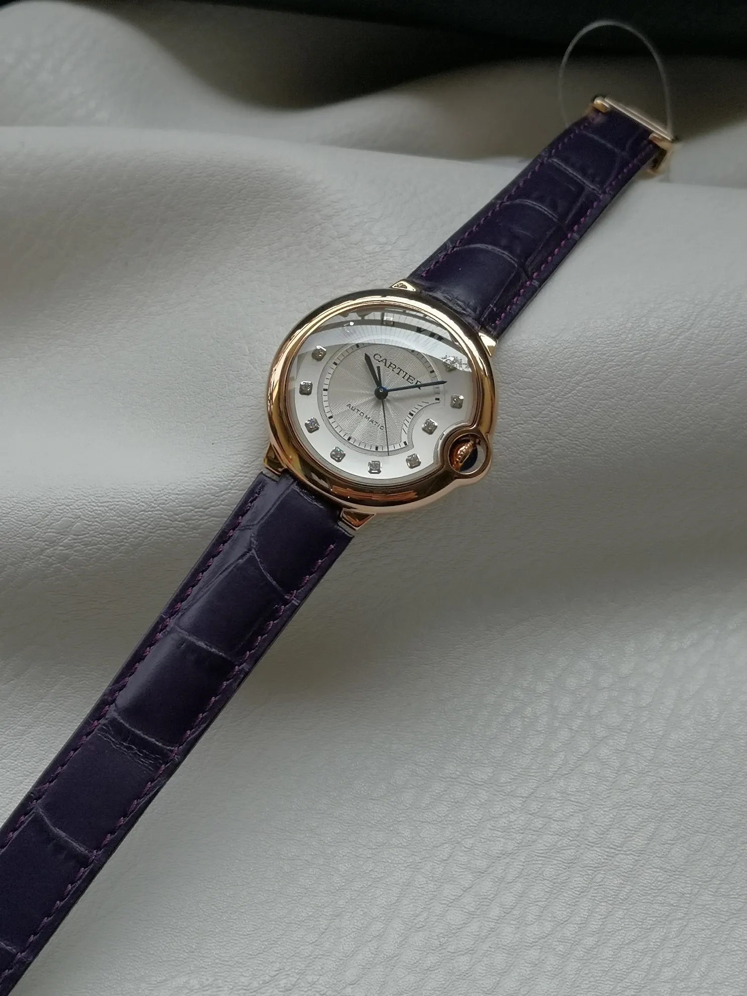 【Taiwan Factory】💰2160! 【Top replica】💰3500! Cartier Blue Balloon watch (guilloché dial, sword-shaped blue steel hands, automatic, 36 mm)