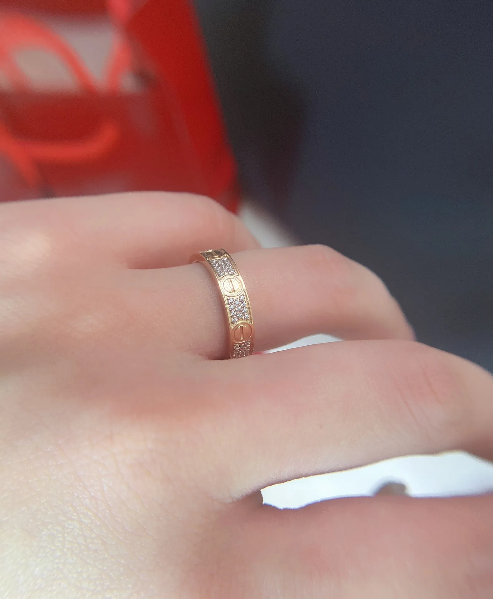 【Purchase Level】💰300 each! Cartier baby's breath ring, narrow version of baby's breath with three rows of diamonds, counter synchronized precision craftsmanship, high quality on the market💪