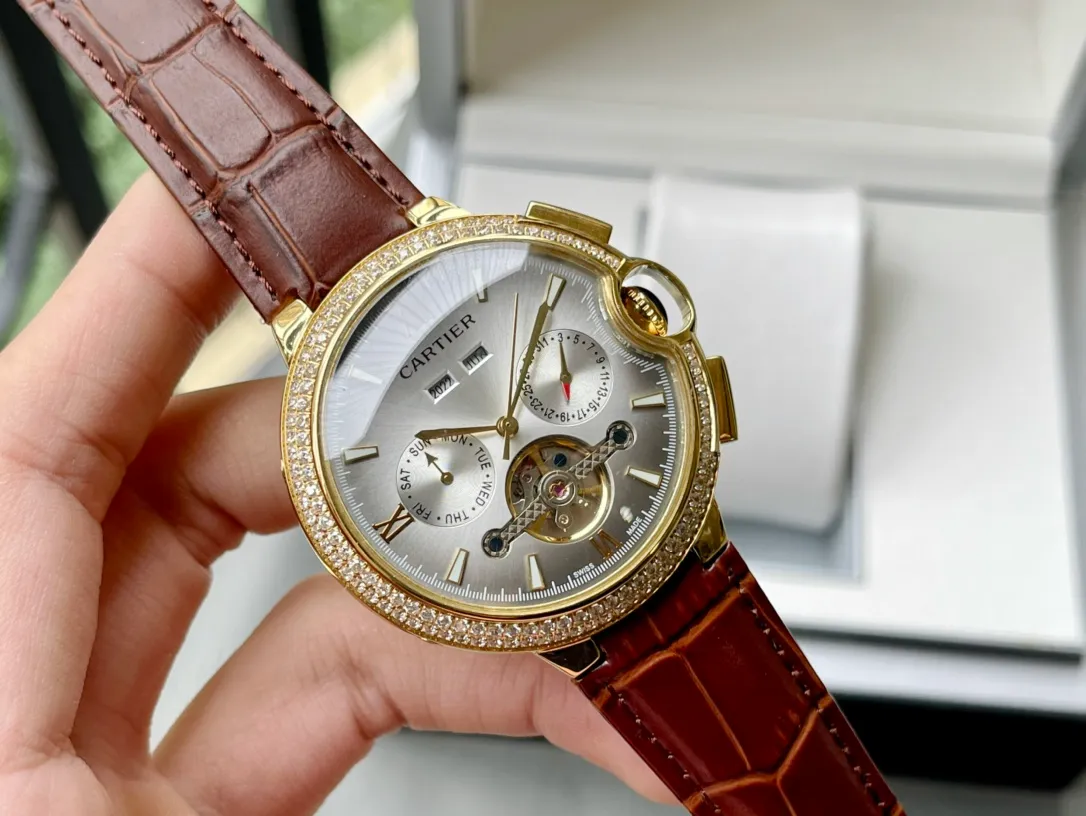 【High-end replica】💰1840! Cartier-Cartier ‼ ️🌹🌹🌹Exquisite men's watch, new multi-functional design, noble atmosphere, gentleman style, excellent quality, hot selling all over the city. Adopting fully automatic mechanical movement, top-grade 316 stainless steel case, imported calfskin strap, mineral super mirror, diameter 46mm🔥Top quality products are constantly produced🔥