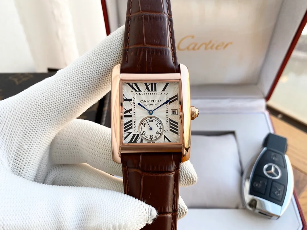 【Foreign trade import】💰1160! Cartier - Cartler🎉Tank Series Men's Watch Fully Automatic Mechanical Movement 316 Stainless Steel Case Mineral Glass Mirror Imported Calf Leather Strap Diameter 40mm Thickness 12mm The men's spirit represented by this watch: integrity, perseverance, fearlessness and loyalty to oneself. Whether it is a formal occasion or a daily outing, wearing it on the wrist shows your chic and gentlemanly style!