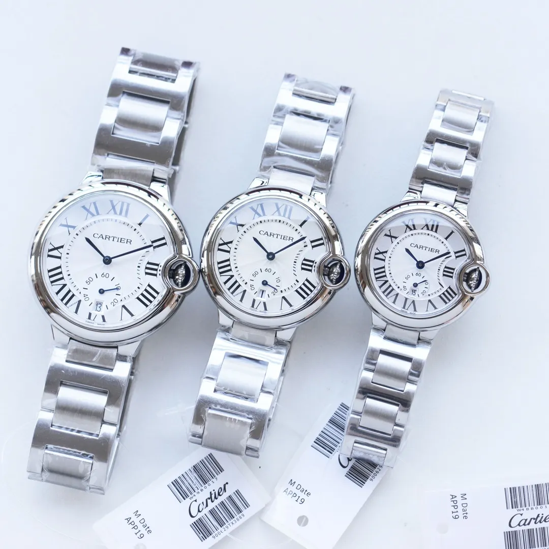 【Customized all-in-one machine】💰1720! Three sizes in one produced by Taiwan factory, size 33mm 36mm 42mmCartier Cartier Blue Balloon Series: The new quartz watch has a two-hand and a half calendar display. The two-hand and a half small seconds dial with calendar function that watch lovers have been waiting for is now on the shelves. Double sapphire glass mirror, 316 stainless steel case, steel blue sword-shaped hands, water drop fisheye effect sapphire mirror 3 o'clock glass opening🈷️Tooth reflection, Italian imported cowhide, 316 original steel belt, size 33mm 36mm42mm (bottom cover coded warranty card and hangtag three codes in one) individually packaged, Xiaohongshu recommends best-selling models, Douyin live broadcast popular models come to Long