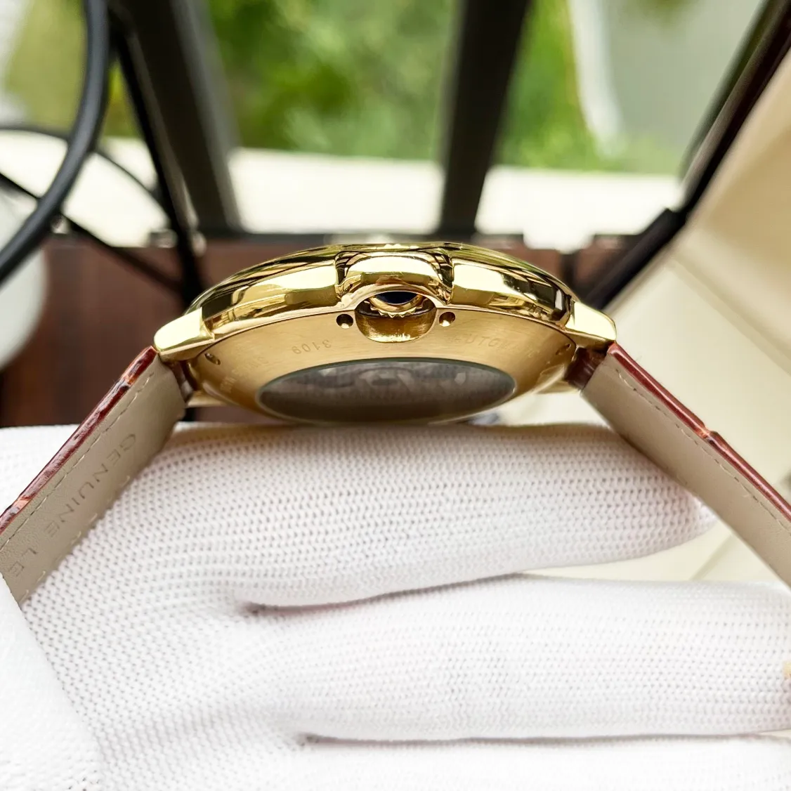 【High-end replica】💰1520! Cartier men's watch, imported fully automatic 9015 mechanical movement, sapphire mirror, 316L stainless steel case, leather strap, fashionable and casual, business essentials, size: diameter 44mm, thickness 12mm