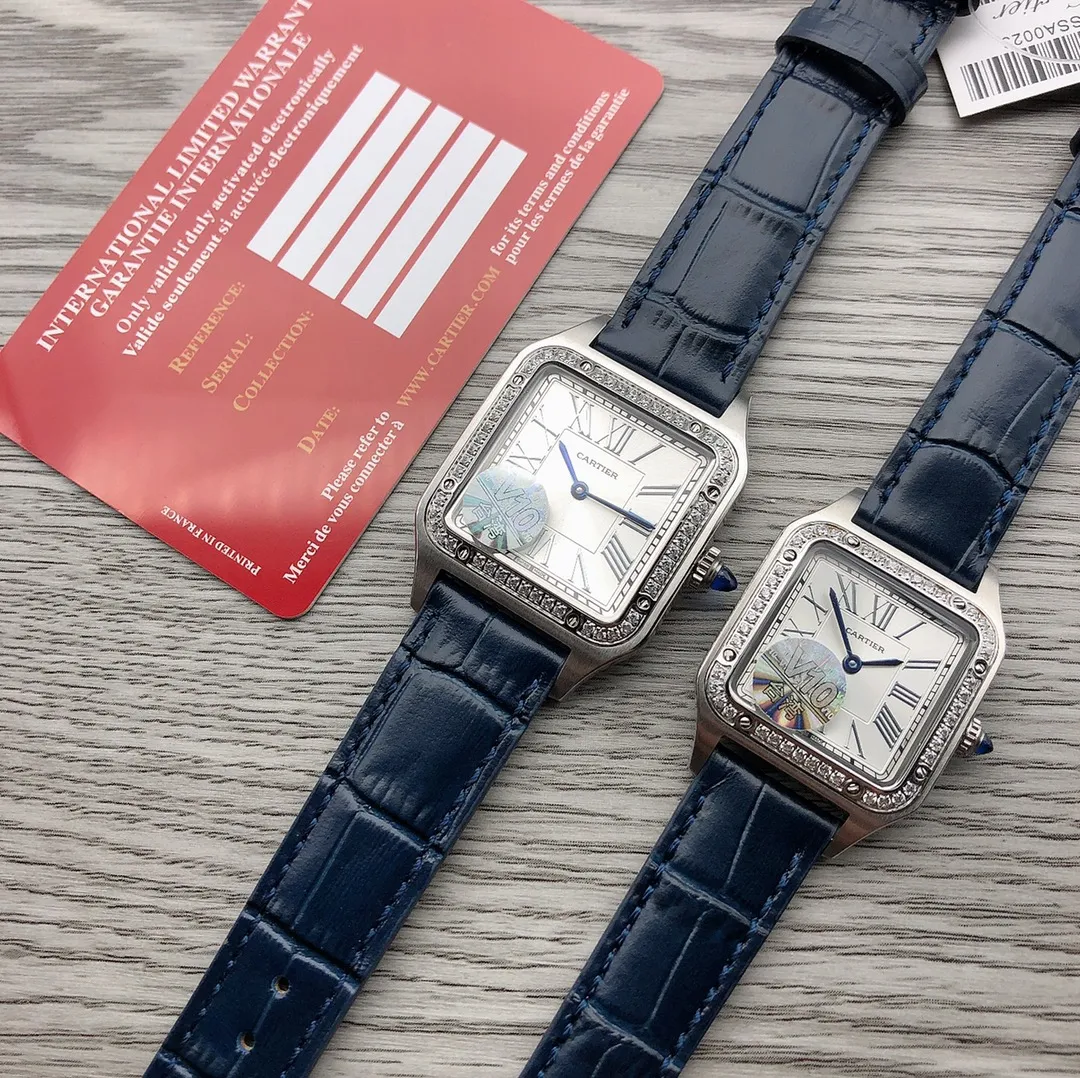 【Foreign Trade Import】💰1360 each! V10 Taiwan Factory [2020 latest masterpiece] Cartier K28 watch has many brilliant achievements in history! Among them, the Santos-Dumont series is the most legendary. The 2020 Geneva Watch Fair launched the new Santos-Dumont men's and women's watches. The design of the new series is in line with the Santos family, simple and pure!                     F1 Factory is currently the only one on the entire network to purchase men's and women's original Swiss watches (men's: 46*35mm, thickness 7.3, 43.5*31.4mm, thickness 7.3mm, women's: 38*27.5mm, thickness 7.3mm, depth waterproof, please look at the detailed picture of V10, it is not a common product in the market)