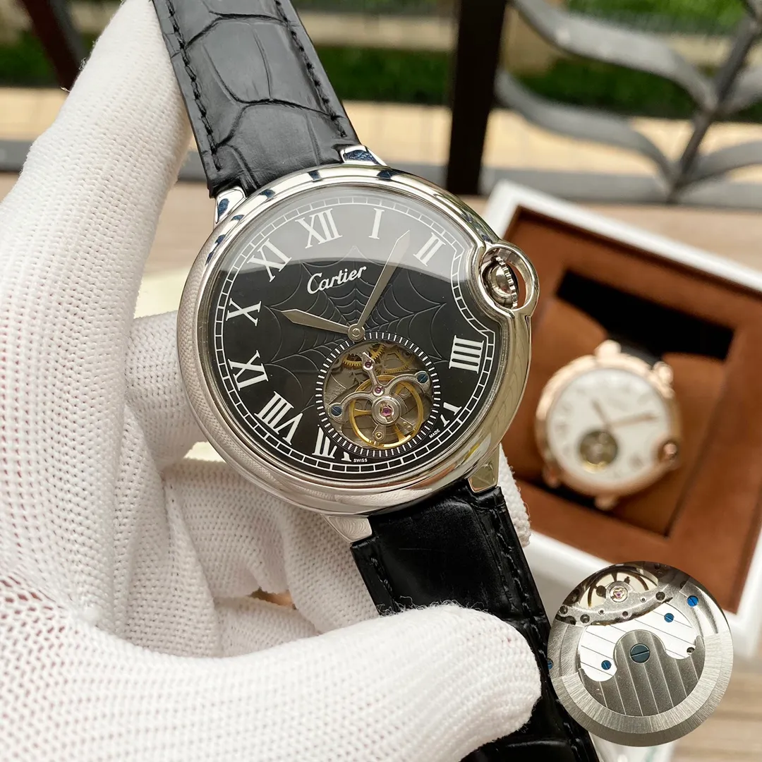 【High-end replica】💰1240! Cartier's premium men's watch has a simple two-hand flywheel design, noble atmosphere, gentlemanly style, excellent quality, and is selling well all over the city. Using fully automatic mechanical movement, top-grade 316 stainless steel case, imported calfskin strap, mineral super mirror, size 46*13