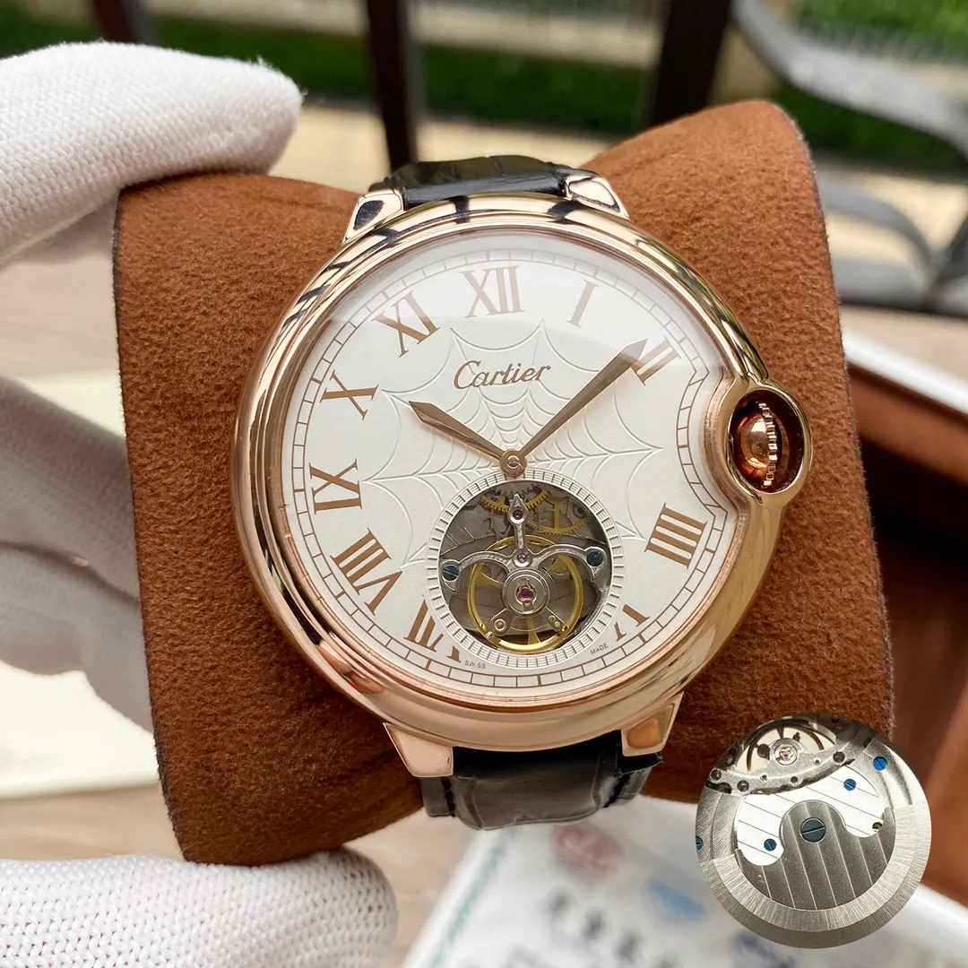 【High-end replica】💰1240! Cartier's premium men's watch has a simple two-hand flywheel design, noble atmosphere, gentlemanly style, excellent quality, and is selling well all over the city. Using fully automatic mechanical movement, top-grade 316 stainless steel case, imported calfskin strap, mineral super mirror, size 46*13