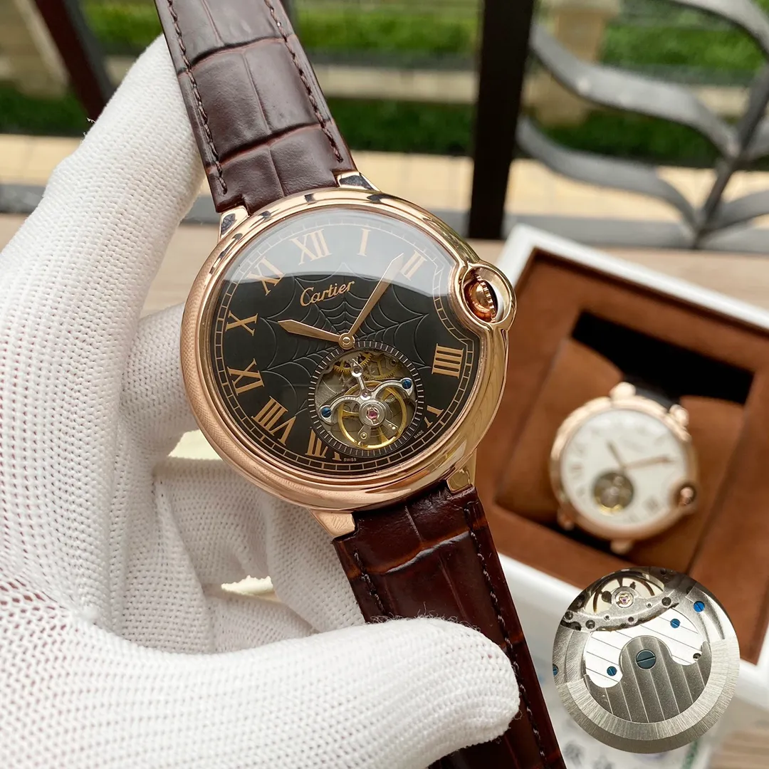【High-end replica】💰1240! Cartier's premium men's watch has a simple two-hand flywheel design, noble atmosphere, gentlemanly style, excellent quality, and is selling well all over the city. Using fully automatic mechanical movement, top-grade 316 stainless steel case, imported calfskin strap, mineral super mirror, size 46*13