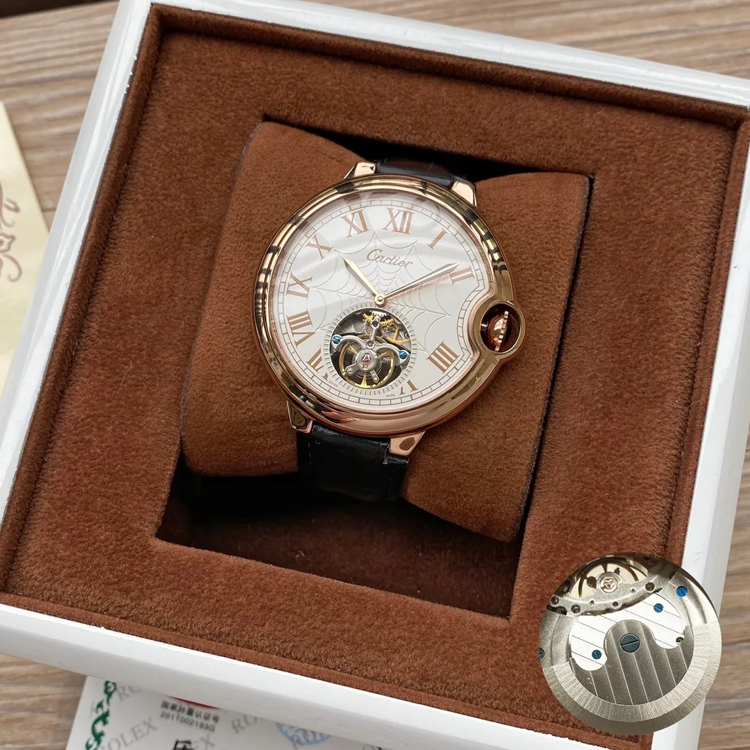 【High-end replica】💰1240! Cartier's premium men's watch has a simple two-hand flywheel design, noble atmosphere, gentlemanly style, excellent quality, and is selling well all over the city. Using fully automatic mechanical movement, top-grade 316 stainless steel case, imported calfskin strap, mineral super mirror, size 46*13