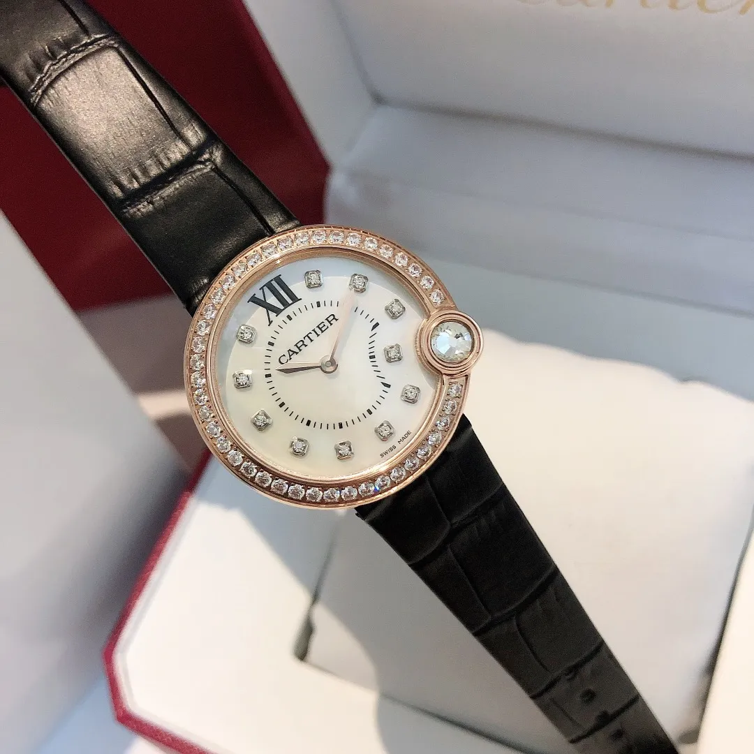 【Foreign Trade Import】💰1120 each! Cartier’s latest diamond studded surface series is even more noble! Size 30mm! Counter genuine synchronized version - 2019 new and most beautiful confession balloon, imported movement, fish-eye crystal glass dial, brilliant-cut rhombus diamond inlaid at 4 o'clock, 316L stainless steel case