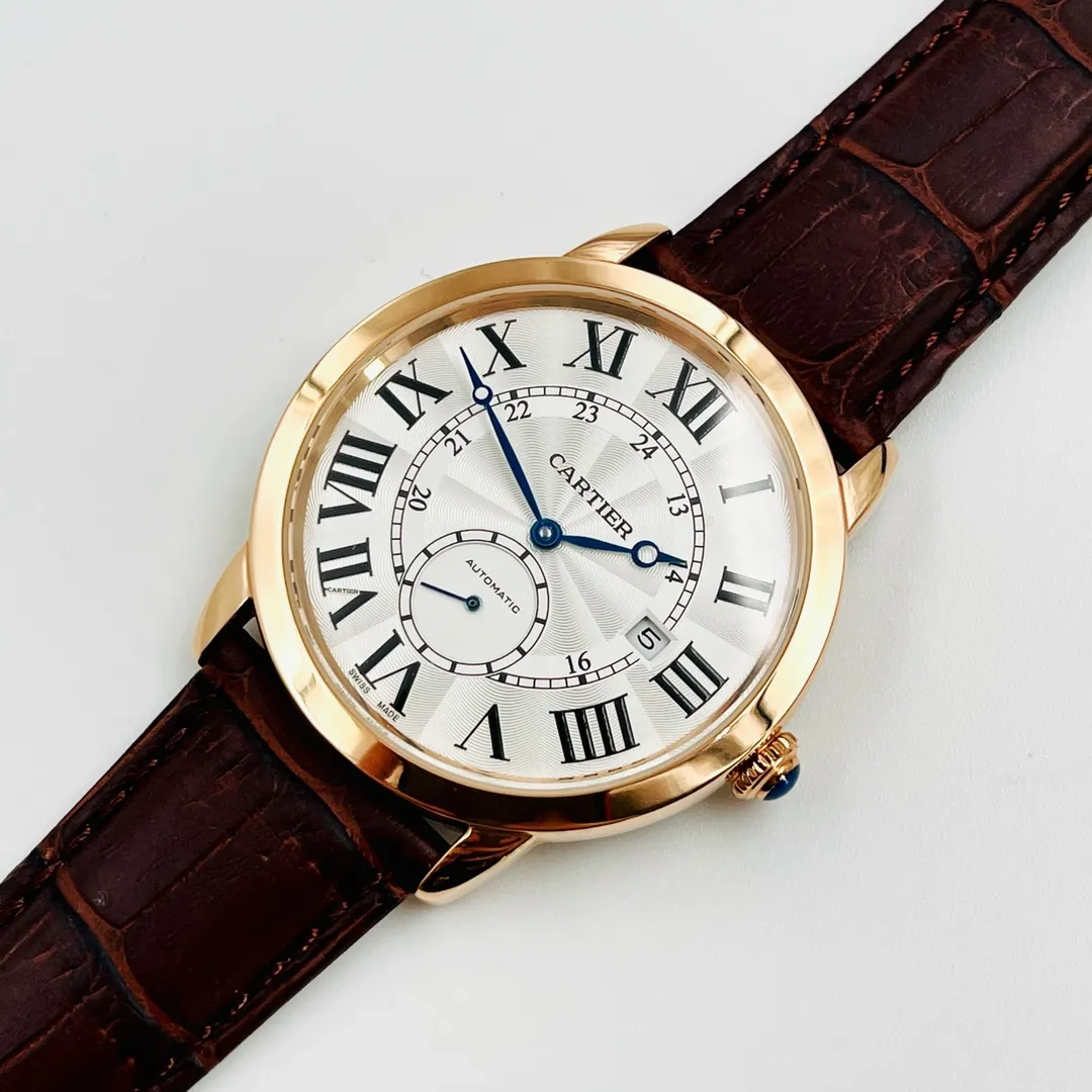 【Foreign trade import】💰1560! CARTIER - Cartier (Excellent, Exquisite and Intelligent Work) Wrist Beauty Style Type: Imported fully automatic mechanical movement, watch 316l stainless steel case, reinforced thickened mirror, cowhide strap with original folding buckle, case diameter 41.9 mm, thickness 10.5 mm (excellent), unique design, exquisite, wise style, noble and generous, aristocratic style