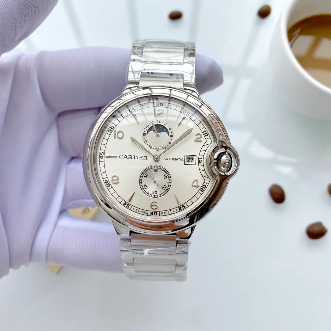 【Foreign Trade Import】💰1720! Cartier (extremely noble and wise work) [Special design] 🔥Type: Exquisite men's watch (more excellent) 🔥Strap: genuine cowhide/316L stainless steel strap (more durable) 🔥Movement: super top mechanical movement (more stable) perpetual motion 🔥Material: mineral super mirror (more wear-resistant) Smart style, strong sense of thickness, special design, return with honor Size: 43mm in diameter, 12mm thick, smart launch! Welcome to reprint!