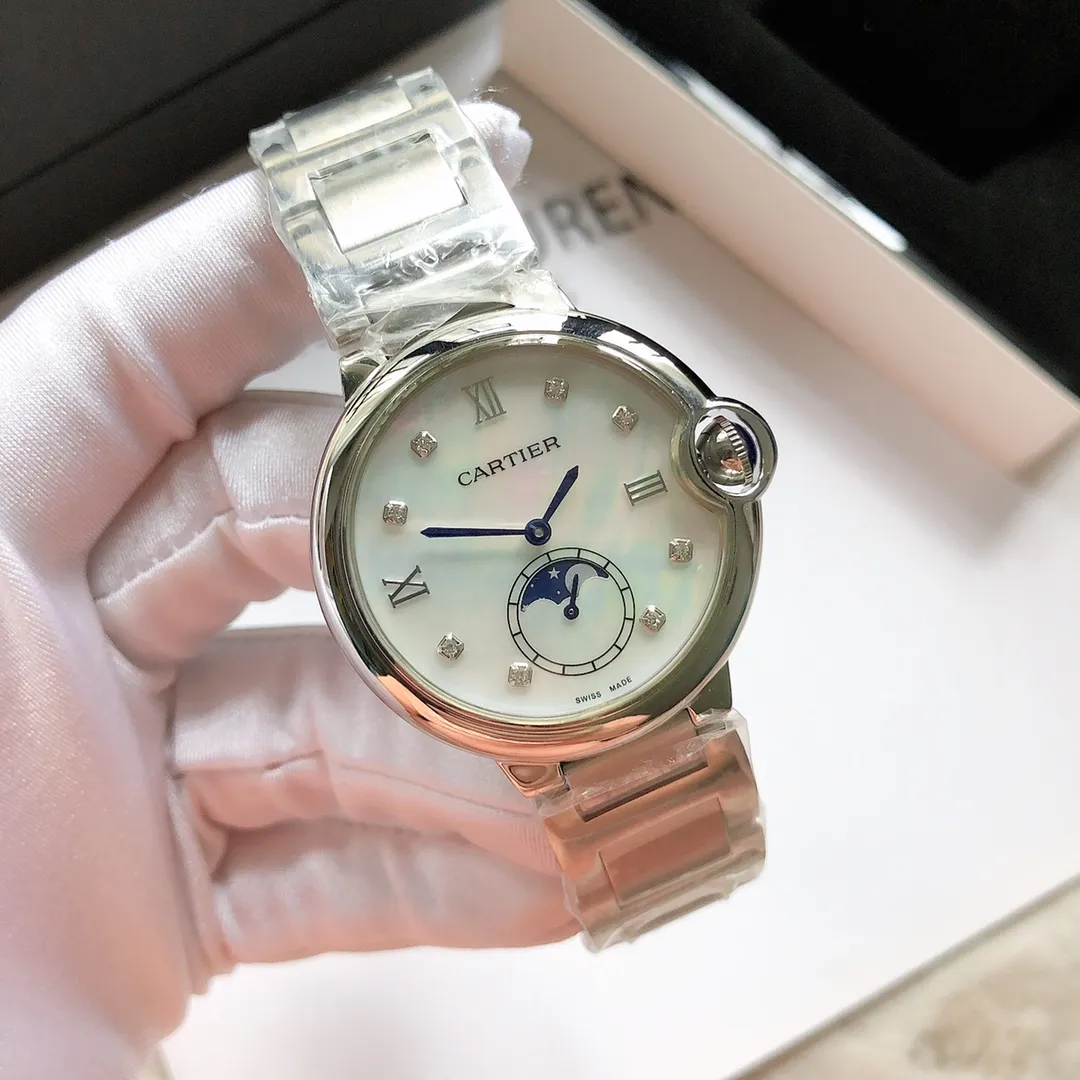 【Foreign trade import】💰1160! Cartier women's blue balloon luxury full diamond series, quartz watches shipped in the same color [color], large frame display of sun, moon and stars, starry sky running, time flowing, special process cutting square diamonds, inlaid ring mouth, personality, perfect, equipped with Swiss original imported quartz movement, accurate travel time, imported original full diamond inlaid stones, Cartier original snap buckle, diameter 36mm, thickness 8mm