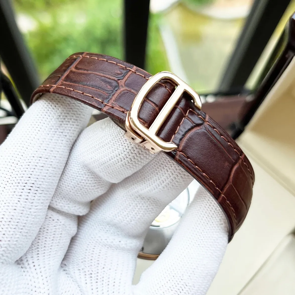 【High-end replica】💰1440! Cartier Men's Watch Fully Automatic Mechanical Movement Mineral Strengthened Glass 316L Stainless Steel Case Leather Strap New Style Business Casual Size: Diameter 44mm Thickness 12mm