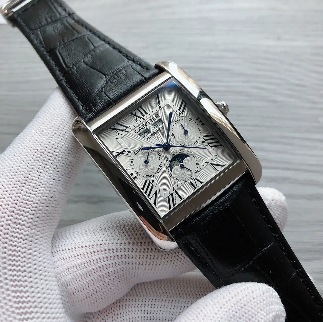 【Foreign Trade Import】💰1440! Cartier 🎮X1 fine men's watch, multi-functional design, powerful function, exquisite quality, a must-have for business and leisure. Using fully automatic mechanical movement, 🎮top 316 stainless steel case, imported calfskin strap, mineral super strong mirror, size 38*13 🎮Sanjie exquisitely recommends fully automatic mechanical movement watch SJ carefully creates ultra-realistic photo shoots for you