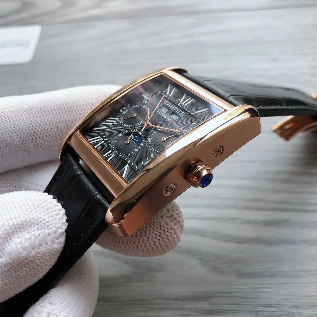 【Foreign Trade Import】💰1440! Cartier 🎮X1 fine men's watch, multi-functional design, powerful function, exquisite quality, a must-have for business and leisure. Using fully automatic mechanical movement, 🎮top 316 stainless steel case, imported calfskin strap, mineral super strong mirror, size 38*13 🎮Sanjie exquisitely recommends fully automatic mechanical movement watch SJ carefully creates ultra-realistic photo shoots for you