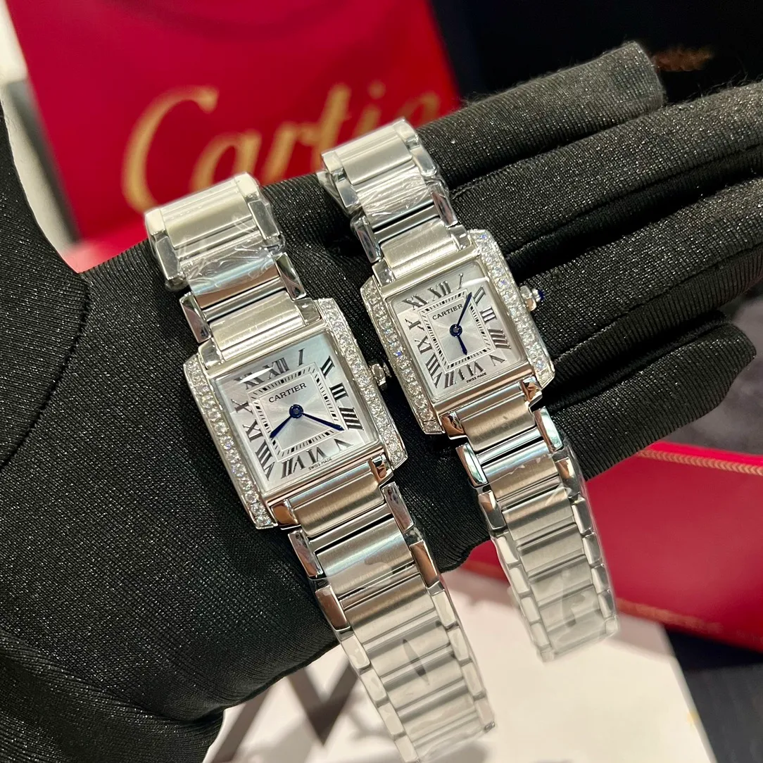 [High-end replica] 💰1160 each! Cartier French Tank Series TankFrancaise, Swiss quartz movement, 316L stainless steel case bracelet, sapphire mirror, sapphire bead crown, medium size: width 27mm, length 32mm, small size: width 21.2mm, length 25.7mm