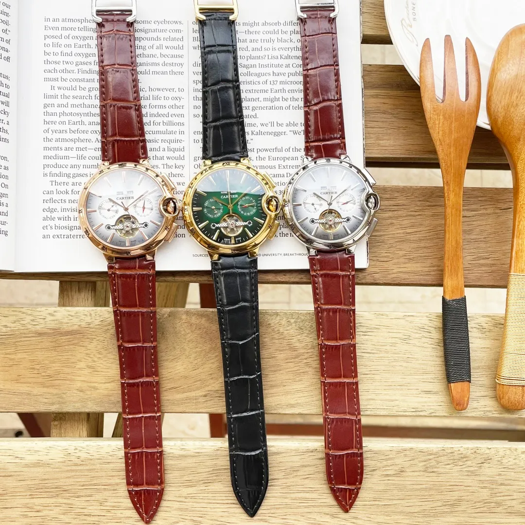 【High-end replica】💰1640! Cartier's premium men's watch, with multifunctional flywheel perpetual calendar design, noble atmosphere, gentlemanly style, excellent quality, is selling well all over the city. Using fully automatic mechanical movement, top-grade 316 stainless steel case, imported calfskin strap, mineral super mirror, size 46*15