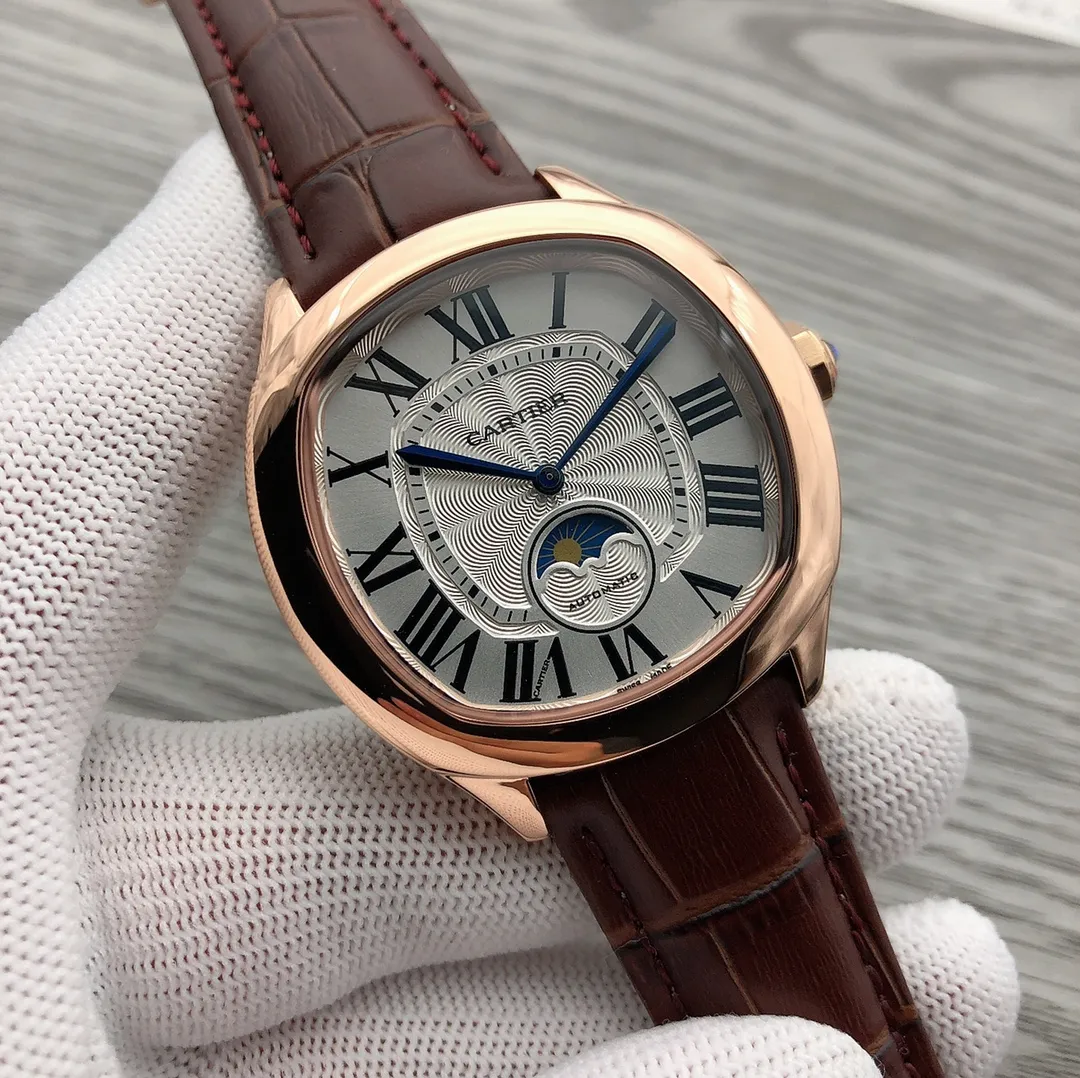 【Foreign trade import】💰1160! Cartier - CARTIER DRIVE DE CARTIER Series WSNM0017 Type: Men's watch D6 Case: Top version 316 stainless steel L Strap: Imported calfskin/316L stainless steel strap Movement: Fully automatic imported mechanical movement Mirror: Mineral anti-scratch mirror glass Size: Diameter 40, thickness 11mm Simple: two needles, six digits with stars