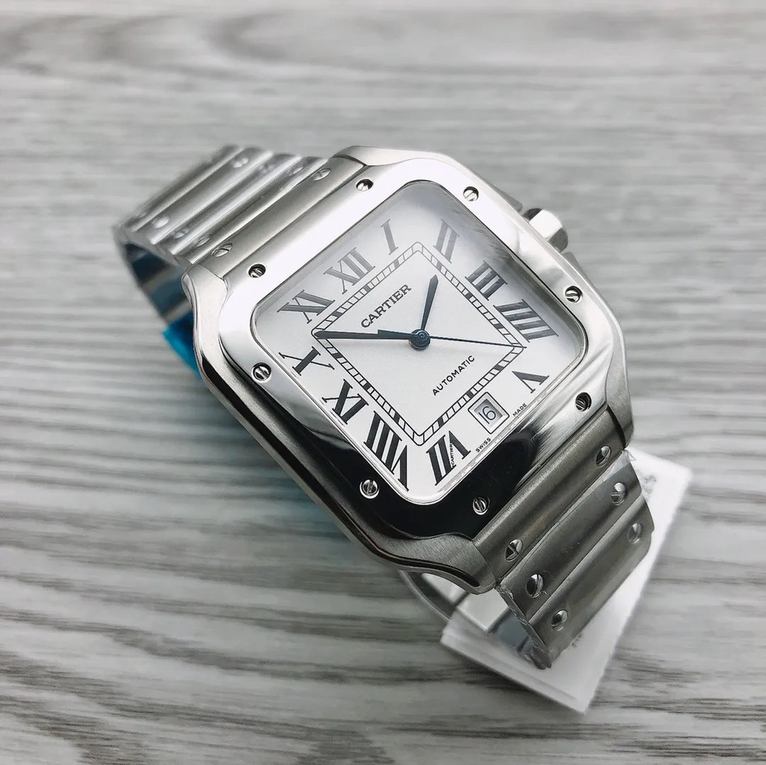 【Top Replica】💰5300! Cartier CARTIER 🎮Santos series WSSA0018 mechanical men's watch, original mold opening, excellent quality, noble and elegant watch, gentleman style! 🎮Equipped with Swiss 4130 movement, sapphire glass mirror, 316L stainless steel case, 316L stainless steel strap, diameter 38*47.5mm, thickness 11mm