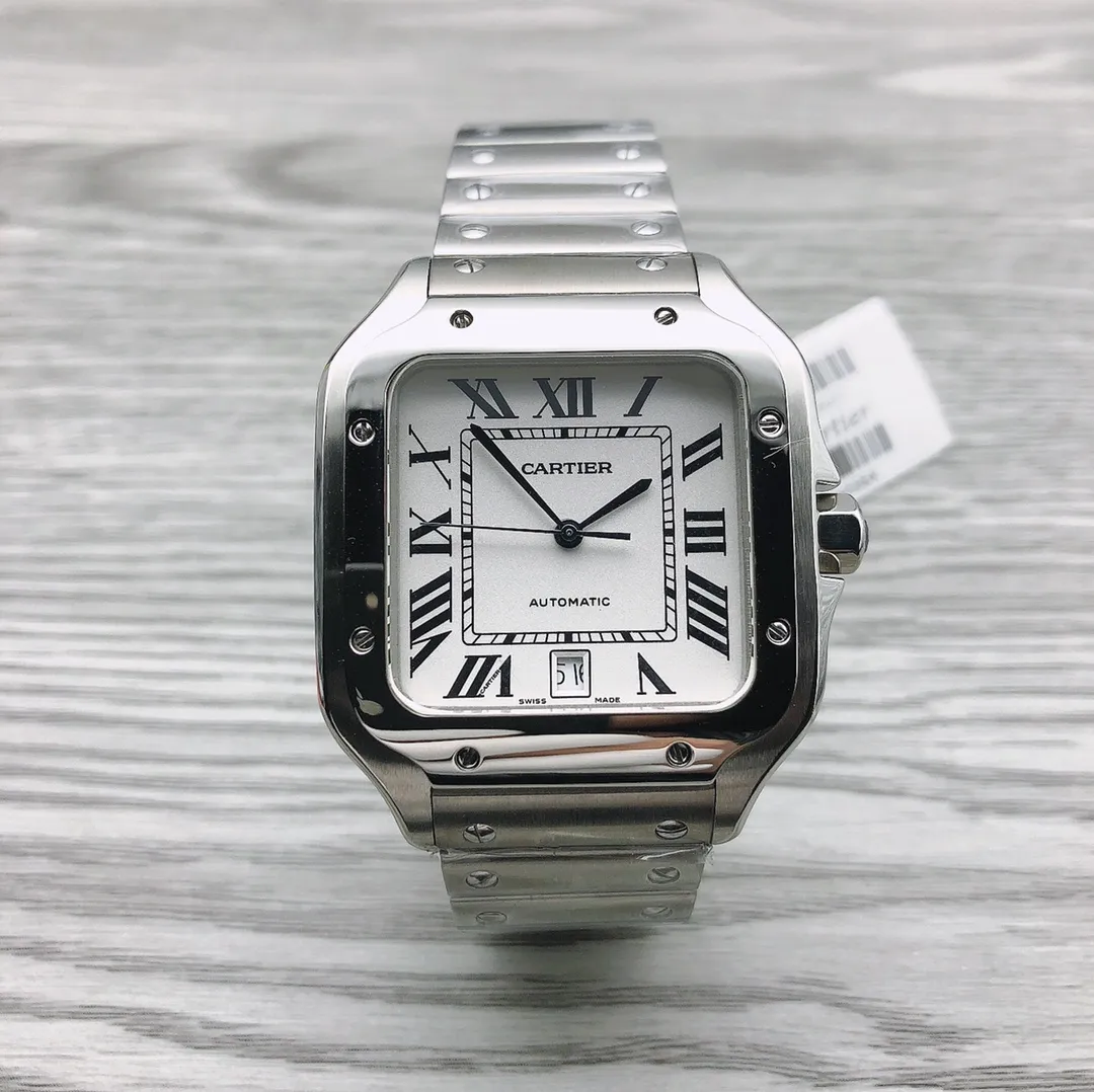 【Top Replica】💰5300! Cartier CARTIER 🎮Santos series WSSA0018 mechanical men's watch, original mold opening, excellent quality, noble and elegant watch, gentleman style! 🎮Equipped with Swiss 4130 movement, sapphire glass mirror, 316L stainless steel case, 316L stainless steel strap, diameter 38*47.5mm, thickness 11mm