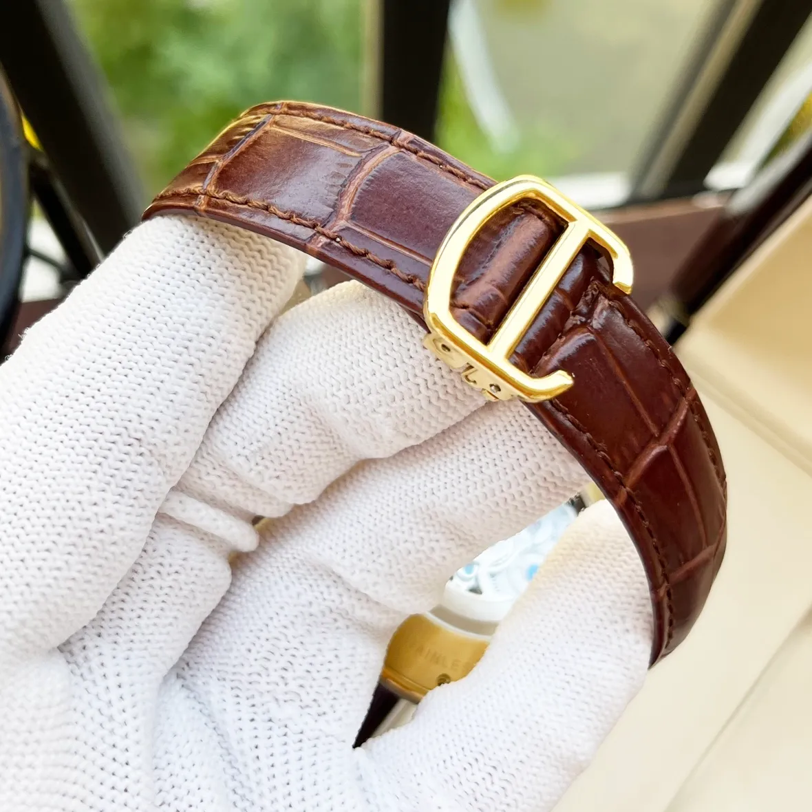 【High-end replica】💰1440! Cartier Men's Watch Fully Automatic Mechanical Movement Mineral Strengthened Glass 316L Stainless Steel Case Leather Strap Fashionable and Casual Business Necessary Size: Diameter 44mm Thickness 12mm