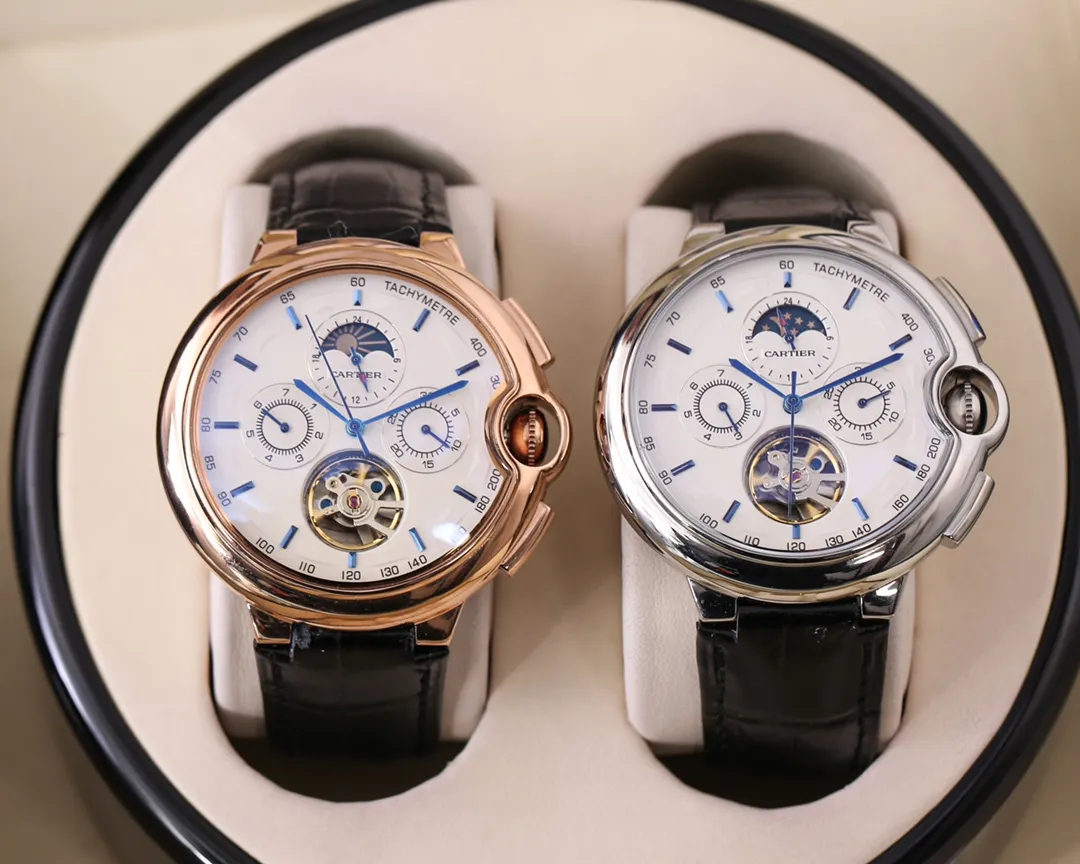 【Foreign Trade Import】💰1720! Cartier (Exquisite quality, outstanding debut) 🎉🎉 [Type]: Boutique men's watch (top-level) exquisite quality [Strap]: Made of genuine cowhide leather strap (durable) [Movement]: Top-level mechanical movement (stable) [Material]: Mineral super strong mirror (higher definition) Exquisite quality Generous style Excellent temperament Wisdom and exclusivity [Size]: 43mm diameter and 12mm thick Hot sale on the market! Welcome to reprint!