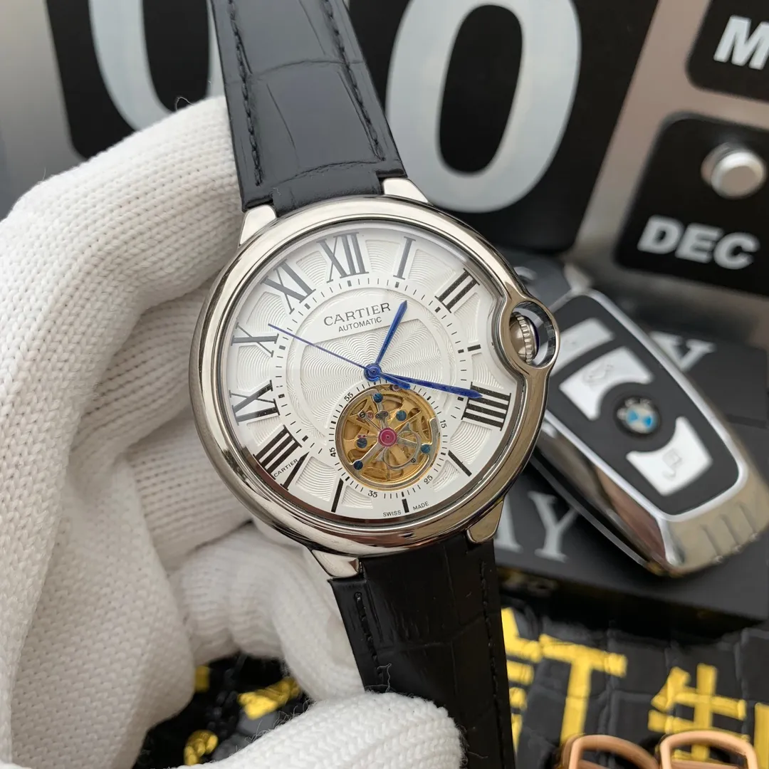 [Foreign trade import] 💰1240 Cartier-CARTIER Type: Men's watch Case: 316 stainless steel (excellent workmanship) Strap: Imported calfskin/original buckle Movement: Advanced customized fully automatic mechanical movement (stable travel time) Material: Advanced reinforced coating E90! Mirror size: diameter 43mm, thickness 13mm⚠️Please look for exclusive quality