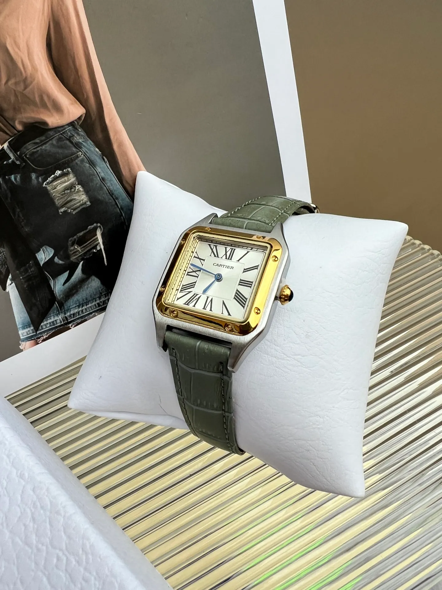 [High-end replica] 💰1040 each! Cartier Santos Couple 👫 Exclusively recommended Cartier, Santos, new ultra-thin dial, screw bottom cover, original buckle ~ Size: small size 38*27.5, large size 43.5*31.4~~
