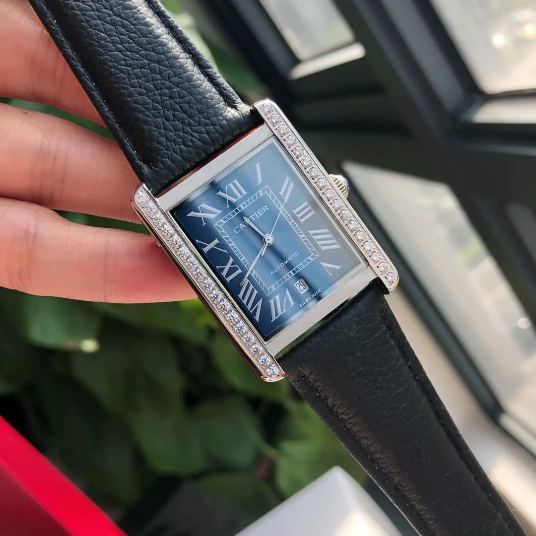 【Foreign trade import】💰1640! Cartier ⌚️CARTIER Tank Series Men's Mechanical Watch 💯New Citizen 8215 automatic mechanical movement with accurate travel time, 🅾️reworked 💯316 stainless steel case with imitation machine workmanship Case size 31/41/11mm 💯Scratch-resistant sapphire glass mirror 💯Crocodile pattern cowhide or frosted cowhide strap optional with original folding buckle ⚠️Please look for exclusive quality