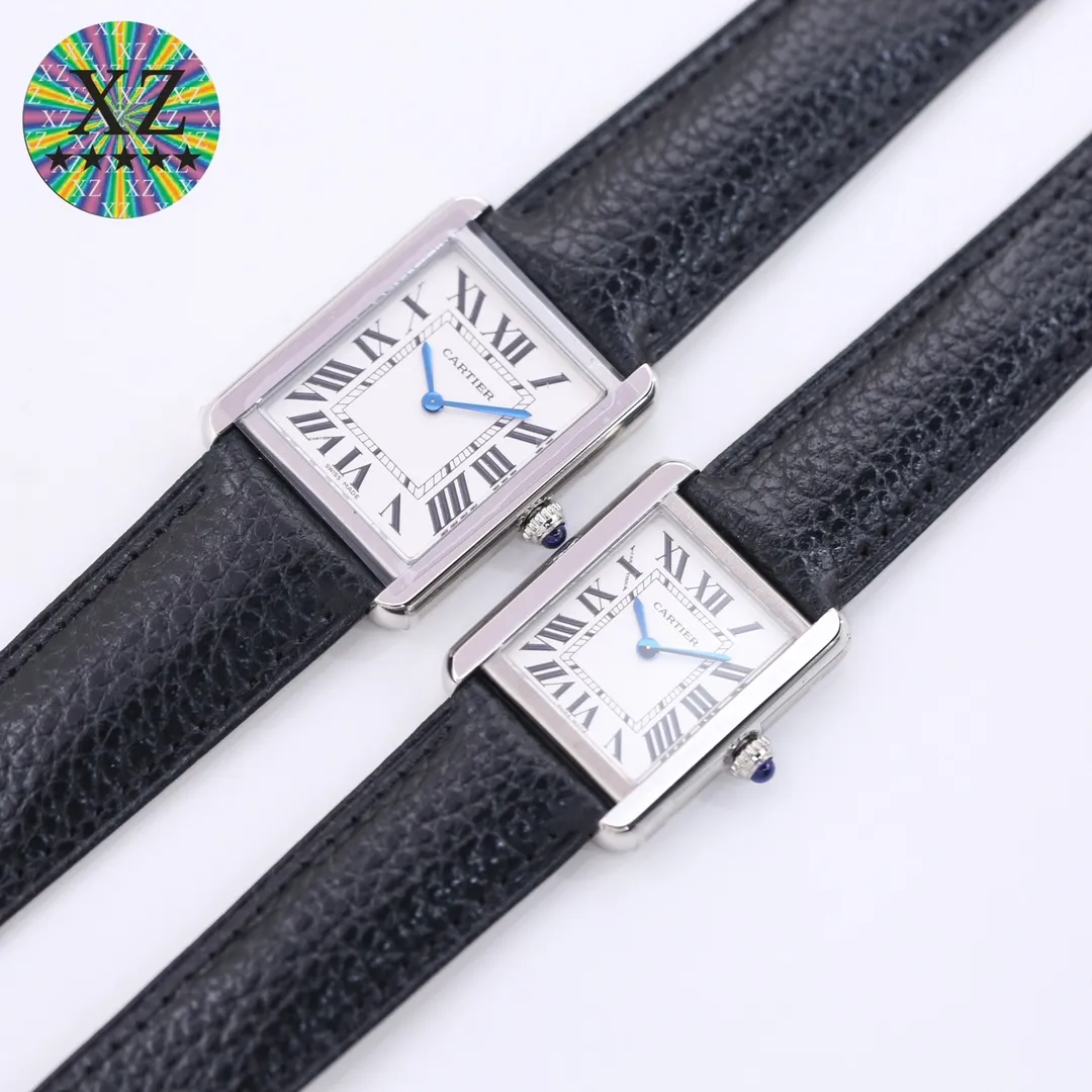 【Top Replica】💰2760! Cartier Tank [Litchi Grain Cowhide] Quick-release raw ear original cowhide, following the previous re-engraving plan. Use original parts and assemble them to create a unique clone that can compete with the original product. TANK-SOLO invites all watch friends to appreciate it. [Case] ​​The square case contains the universe. It is very difficult to alternate between rounded corners and right angles in order to pursue the perfect effect. Every finished product reflects the watchmaker’s patience and perseverance in striving for excellence. [Wonderful details] The bullet-shaped spinel, silver-plated pearlescent dial and blued hands are all supplied by the original parts factory. Combined with other accessories, the degree of simulation is unparalleled. [Strap] The same as the original factory, maintaining the choice of two straps - 1. Mississippi alligator leather 2. Aishi style TOGO leather. The former has extraordinary texture and the latter is comfortable to wear. Small size 31mm✖️24mm. Thickness 5.55! Medium size 35mm✖️27mm. Thickness 5.55! Real shots of shipment. Factory quality! Welcome to reprint!